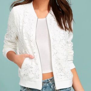 NWT Lulus Lace Bomber Jacket Blogger favorite